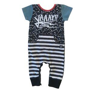 RAGS TO RACHES | 3-6 Month Cotton Pull On Baby Onesie Short Sleeve Snap Buttons